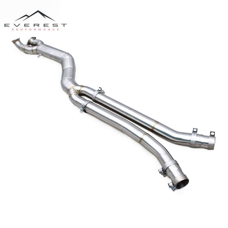 Custom SUS304 Exhaust Midpipes for BMW M3/M4 G80/G82/G83 S58 3.0T 2021-2024 4inch Single Midpipe With Resonator