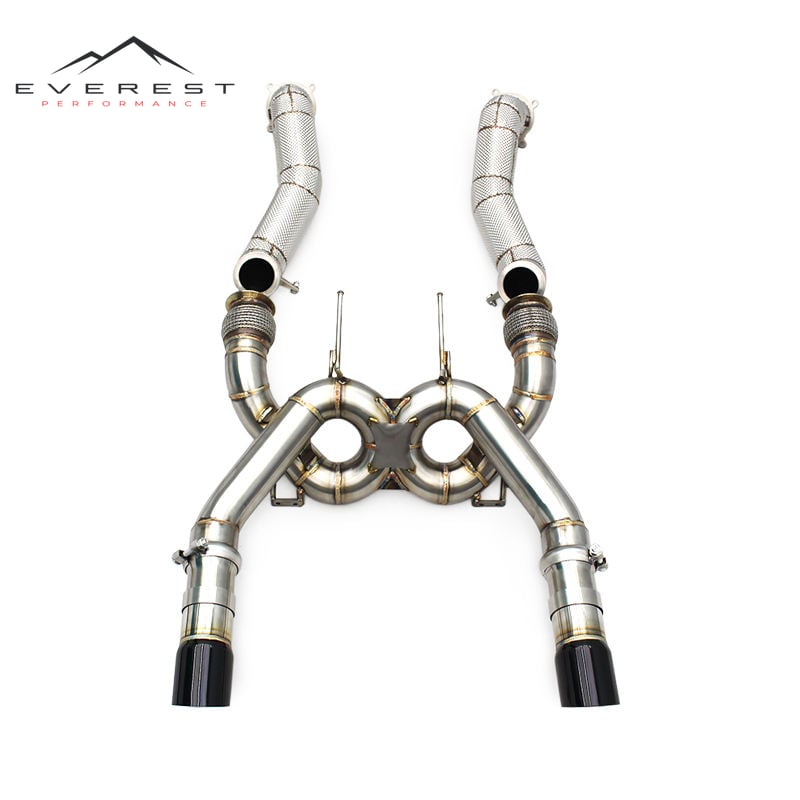 Direct Fitment Full Exhaust for McLaren 720S 4.0T 2017-2019 Heat Shield Straight Test Pipe Supersport X-pipe Rear Section