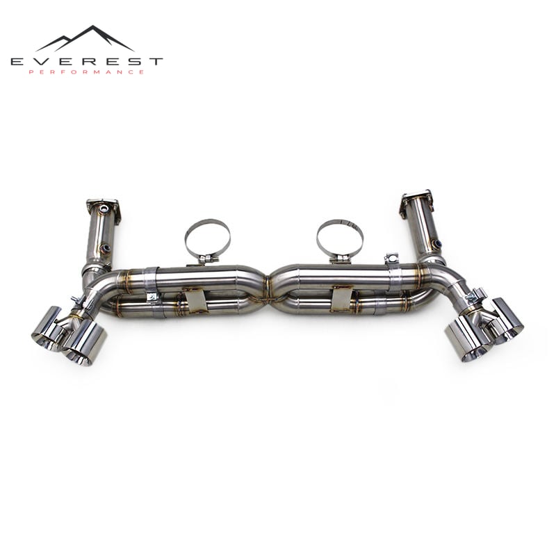 Axle Back Exhaust for Porsche 911 997/997.1 Turbo 3.6L 2004-2012 Stainless Steel Straight Pipe Catback Exhaust System Quad Tips