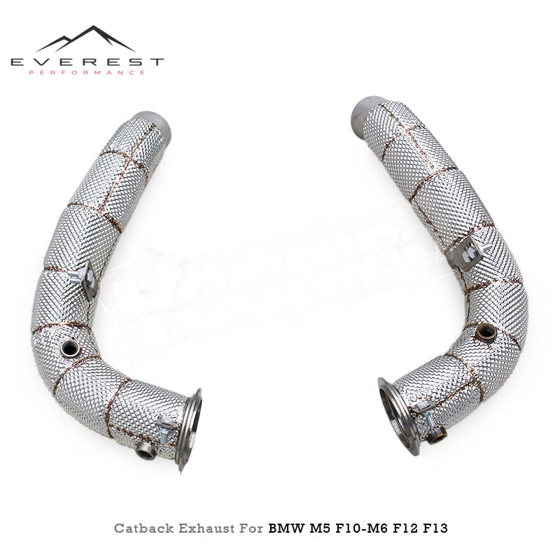SS304 Straight Free Flow Downpipe With Heat Insulation Exhaust Pipes for BMW M5/M6 F06/F10/F12 2012-2016