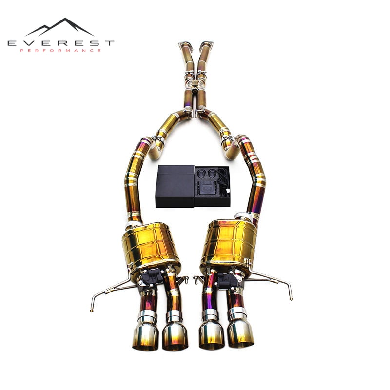 Race Full Catback for Chevrolet Corvette C7 6.2L 2014-2019 Tuning Sound Exhaust System Titanium Gold Exhaust Pipe With Tips