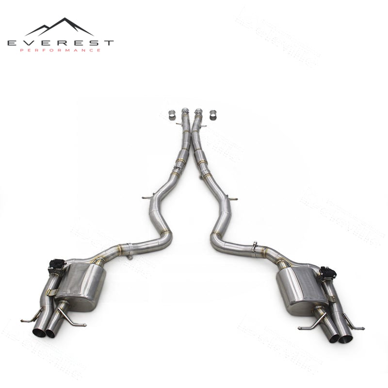 Stainless Steel Catback Exhaust Pipes for Mercedes-Benz S560 W222 2018-2019 Exhaust With Resonator Muffler Electronic Valve