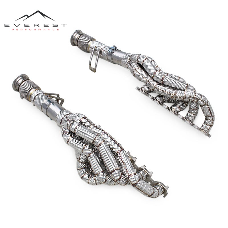 Tuning Header Exhaust System for Audi R8 V10 5.2L 2020-2024 Stainless Steel Manifold With Heat Shield