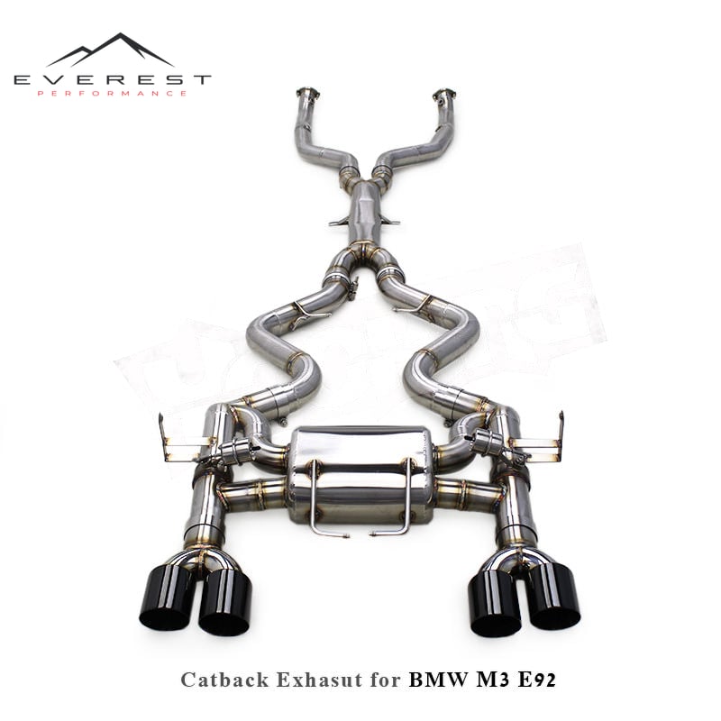 Exhaust Pipe System for BMW M3 E90/E92/E93 4.0L 2008-2013 Stainless Steel Exhaust System Vacuum Valve Plated Black Tips