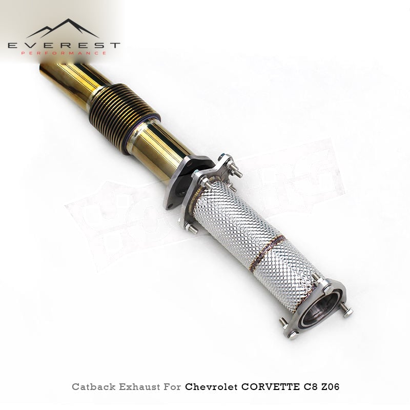Racing Titanium Lightweight Muffler Catback Free Flow Downpipe Exhaust Pipes for Chevrolet Corvette C8 Z06 2019-2025 3 Inch Pipe
