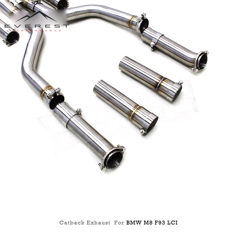 Custom Catback Muffler Stainless Steel X Pipe for BMW M8 F91/F92/F93 LCI 4.4T 2019-2024 Valved Sport Exhaust System Active Sound