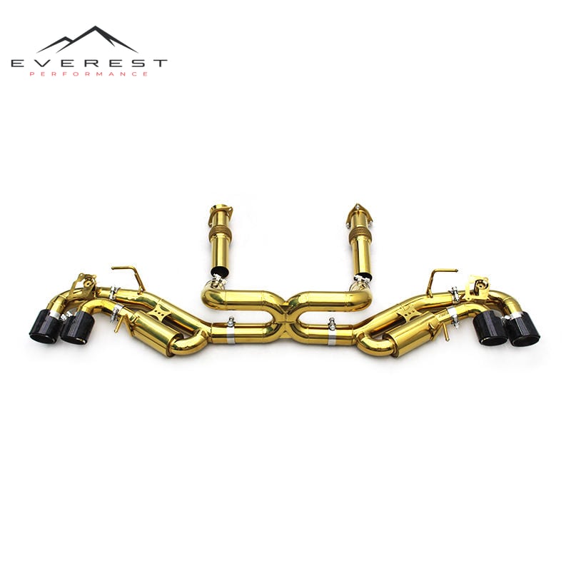 Plating Gold Stainless Steel Catback Exhaust Downpipe for Chevrolet Corvette C8 2019-2025 Exhaust Pipe Muffler Valve