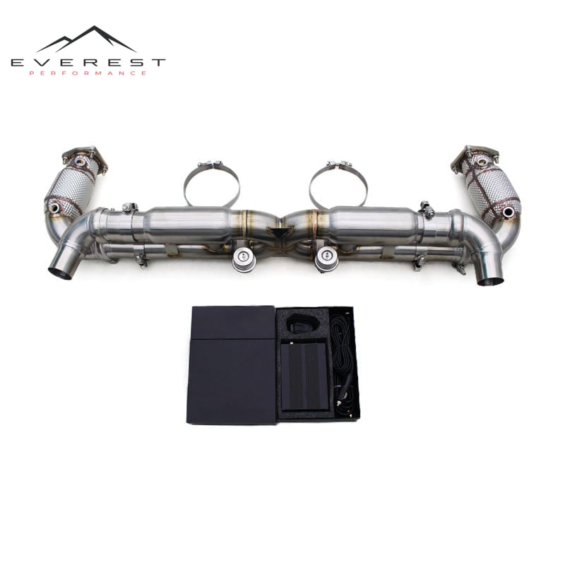 Race Complete Set Sport Exhaust for Porsche 911 997/997.2 Turbo S 3.8T 2010-2013 Valved Catback Muffler With Catted Header