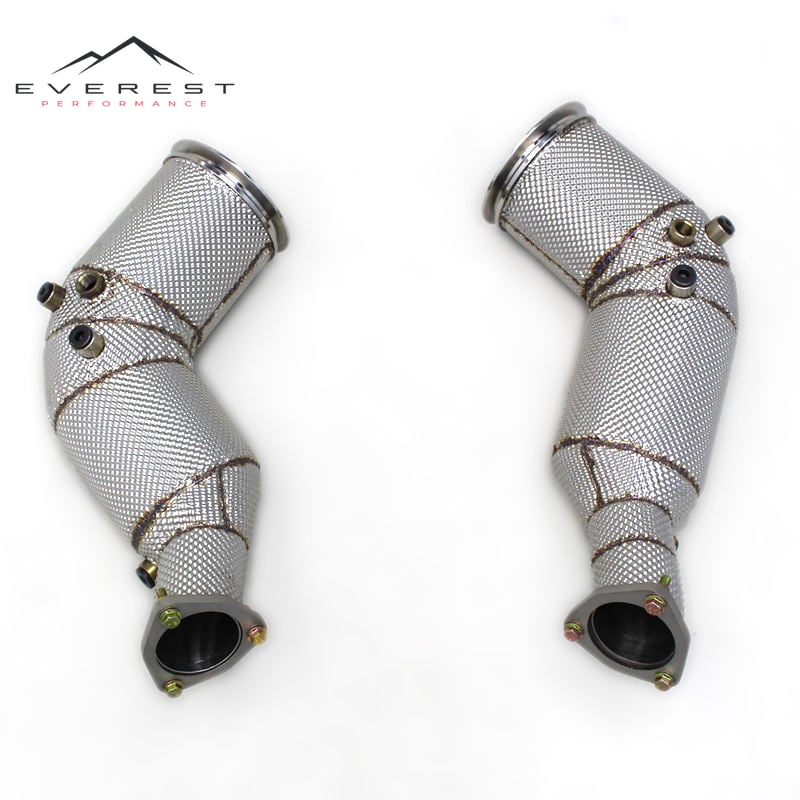 Custom Exhaust Header Downpipe for Audi S8 D5 4.0T 2020-2024 Auto Car Parts Straight Heat Shield Free Flow Pipe Exhaust System