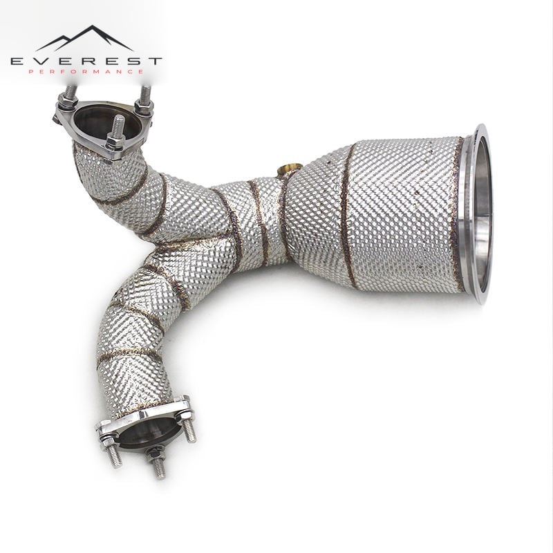 Auto Ready Stock Free Flow Exhaust Pipe for AUDI S4/S5 B9 3.0T 2019-2023 Heat Shield Downpipe Stainless Steel Exhaust System
