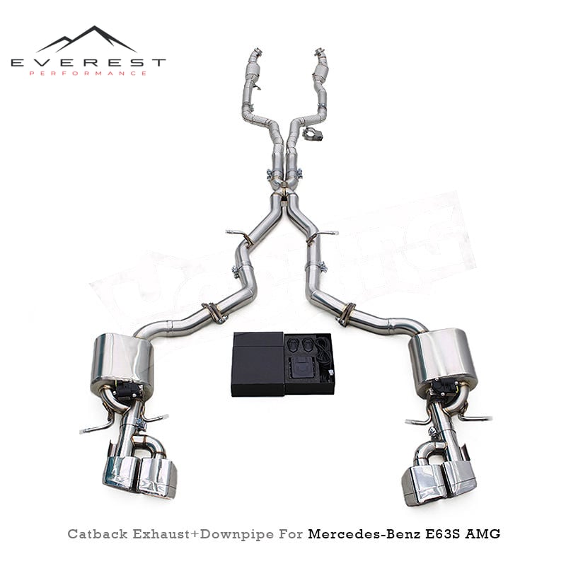 Custom Full Exhaust System for Mercedes-Benz E63/E63S W212 C218 AMG 2008-2013 SUS304 Header Downpipe Catback with Catalysis