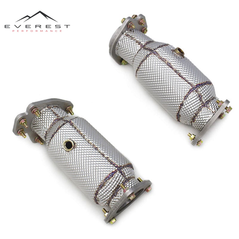 SS304 Exhaust Downpipe for Chevrolet Corvette C8 2019-2025 With Heat Shield High Flow Catted Downpipe 100/200/300 Cell
