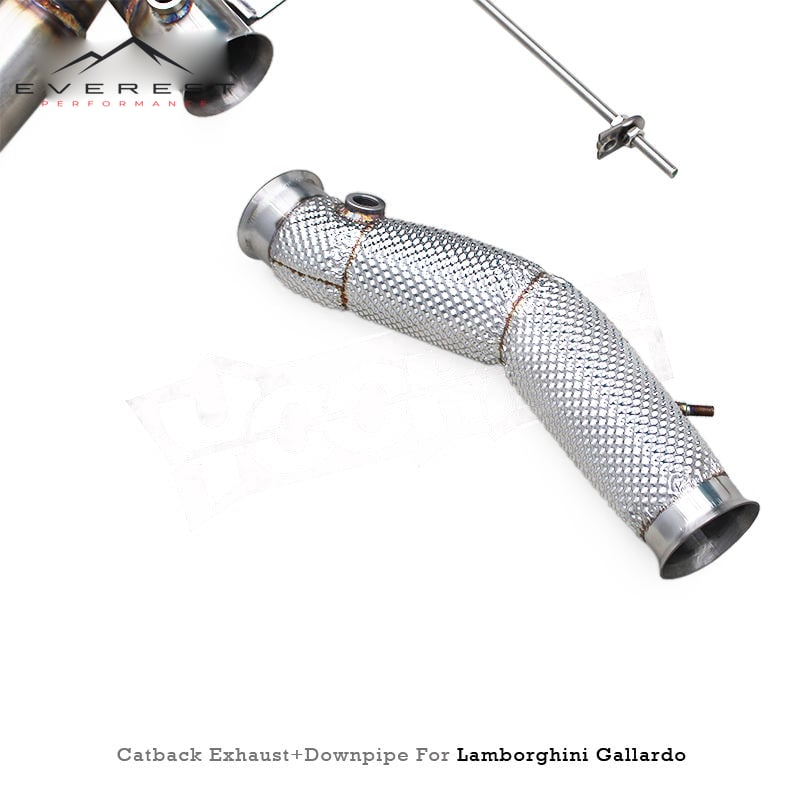 Auto Exhaust Pipes for Lamborghini Gallardo 5.0L 2004-2007 Straight Catback Downpipe With Heat Shield