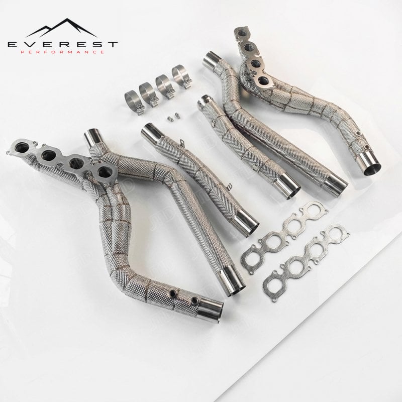 Mercedes-Benz High Flow Long Tube Race Fitting W204 C63 AMG 6.2L V8 For Max Exhaust Header — photo 1